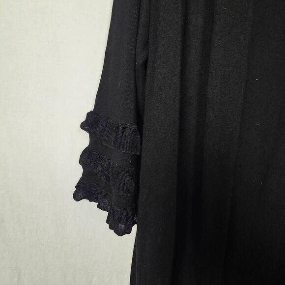 Calvin Klein Black Ruffle Sleeve Cardigan L - Picture 4 of 8